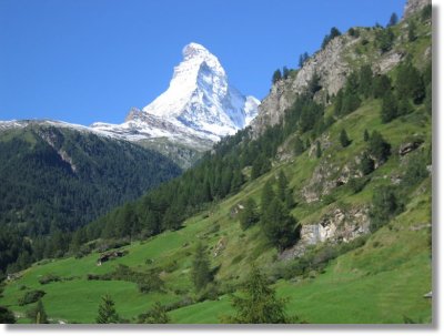 summertime view of the Matterhorn from the apartment